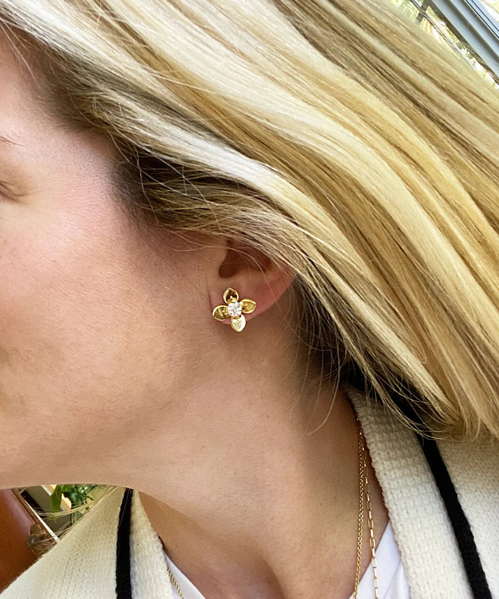 Fleur Earrings, Diamond