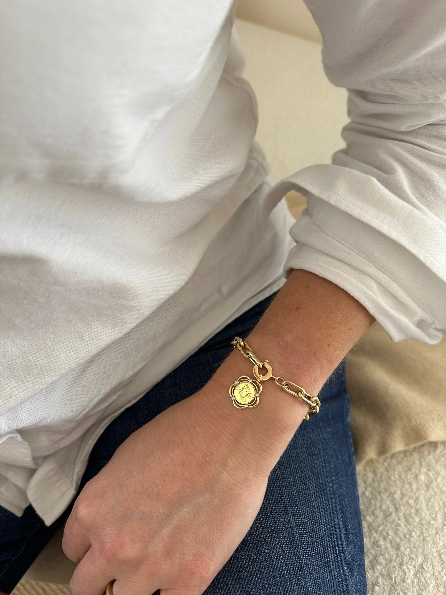 Eyelet Pendant on Eloise Bracelet