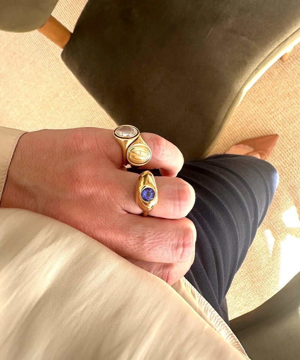 Drip Drop Ring, Tanzanite