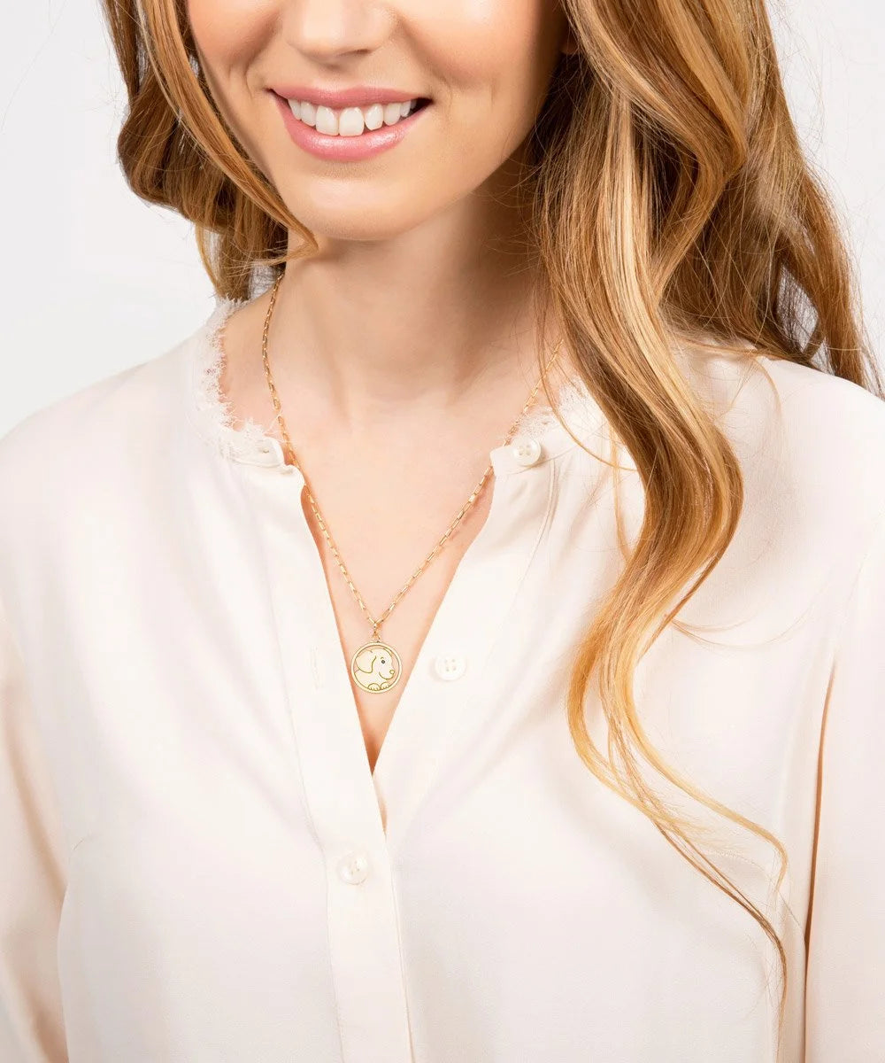 Dog Pendant, Blue Sapphire