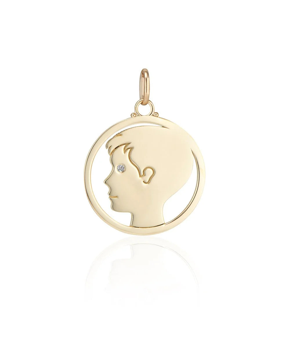 Older Boy Pendant, Diamond