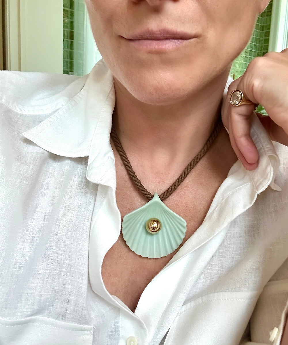 Seashell Necklace, Sea Glass