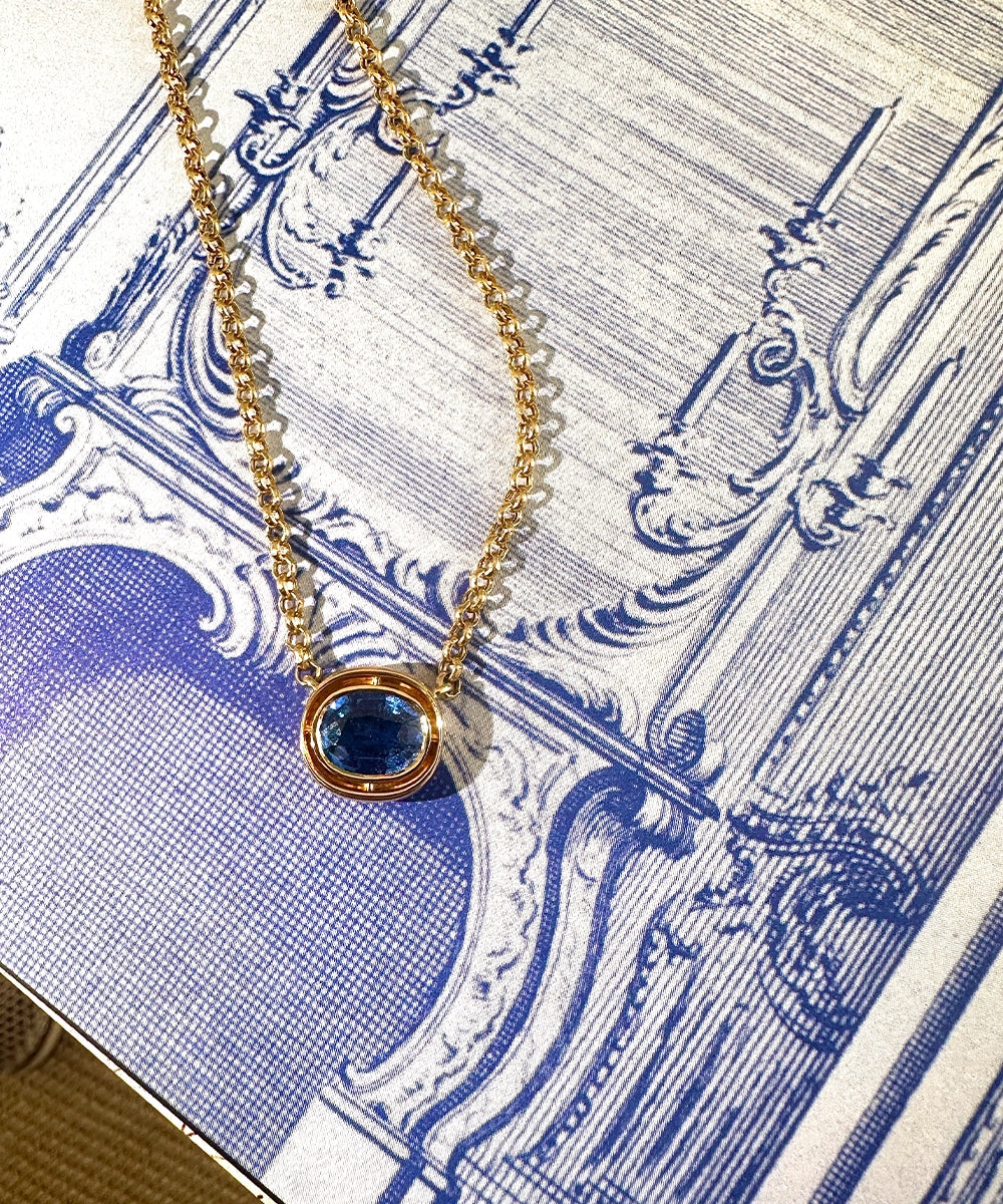 Eclipse Necklace, Blue Sapphire