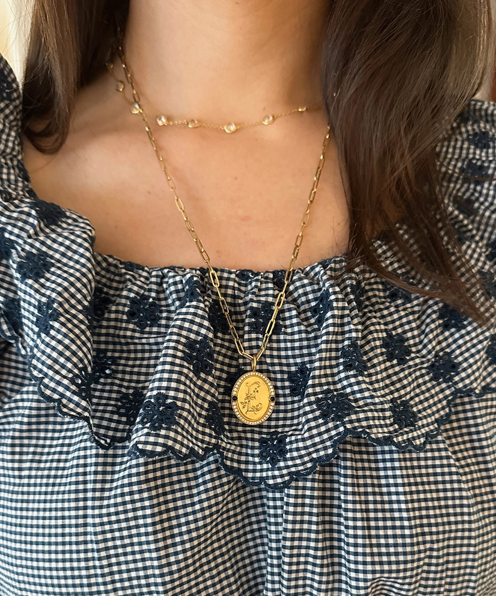 Corinna Diamond Pendant, Two Stones