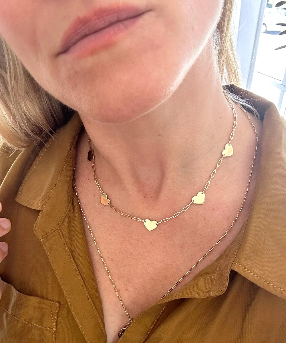 Delicate Five Hearts Necklace