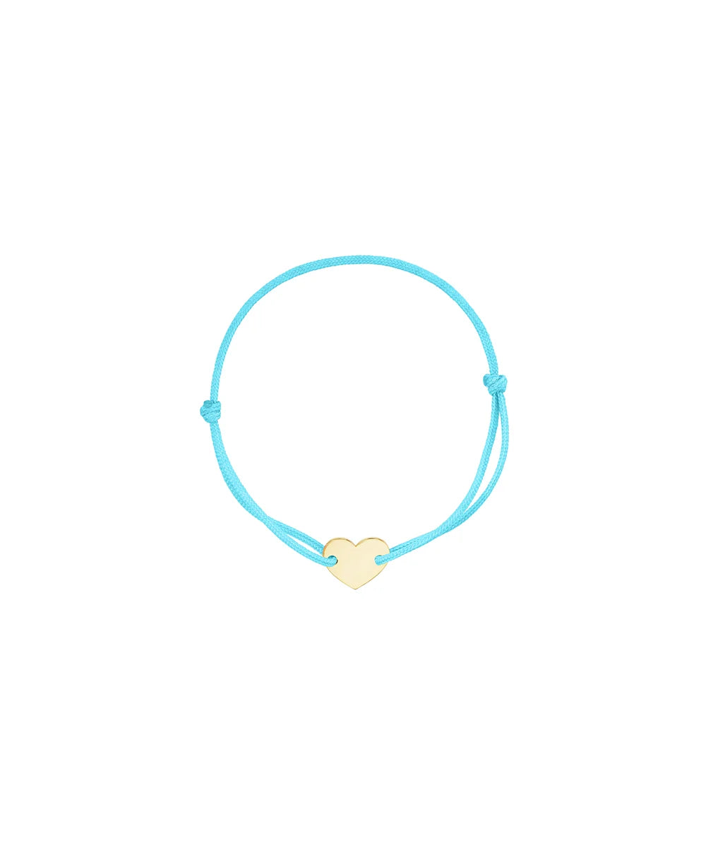 Heart Cord Bracelet, Light Blue