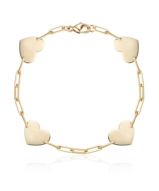 Delicate Four Hearts Bracelet