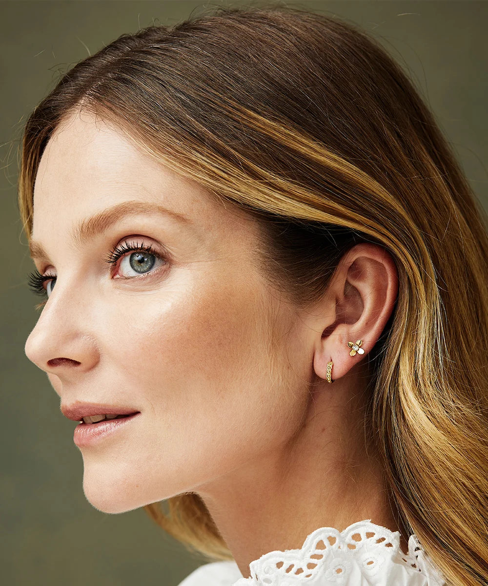 Mini Diamond Dot Huggie Earrings