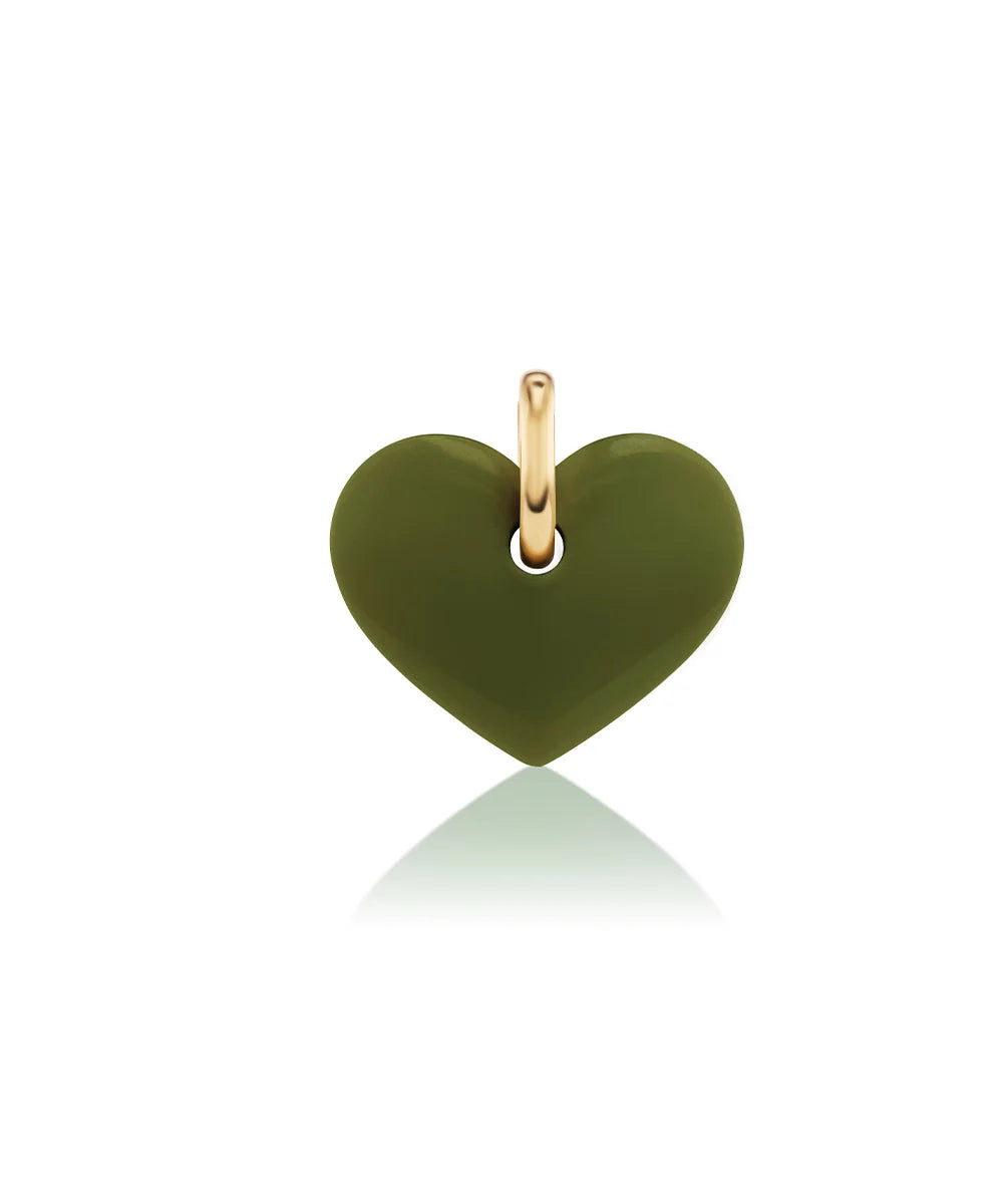 Olive Green Heart Pendant