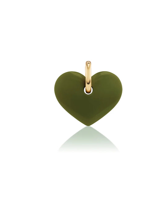 Olive Green Heart Pendant