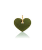 Olive Green Heart Pendant, 40mm