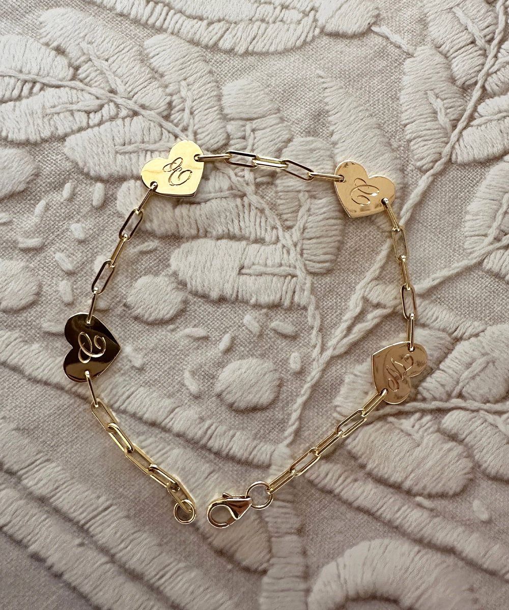 Delicate Four Hearts Bracelet