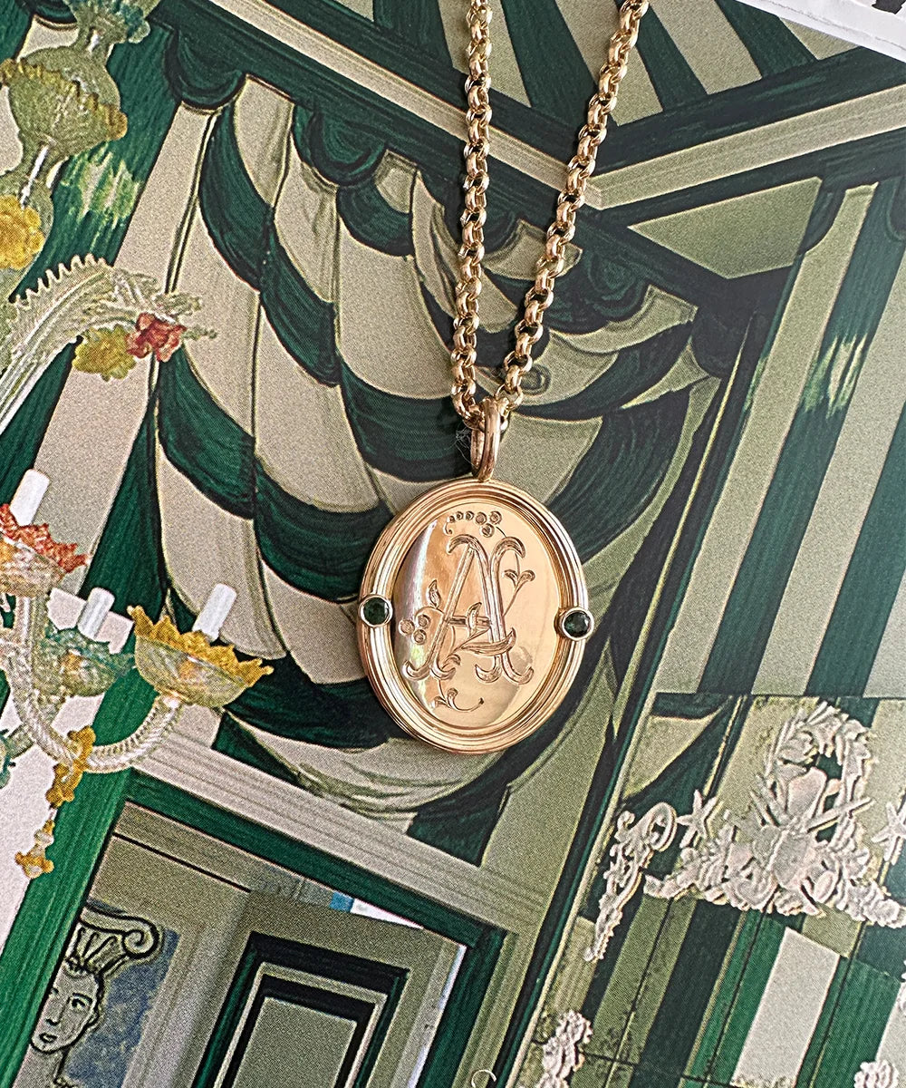 Corinna Grosgrain Pendant, Semi-Precious Stones