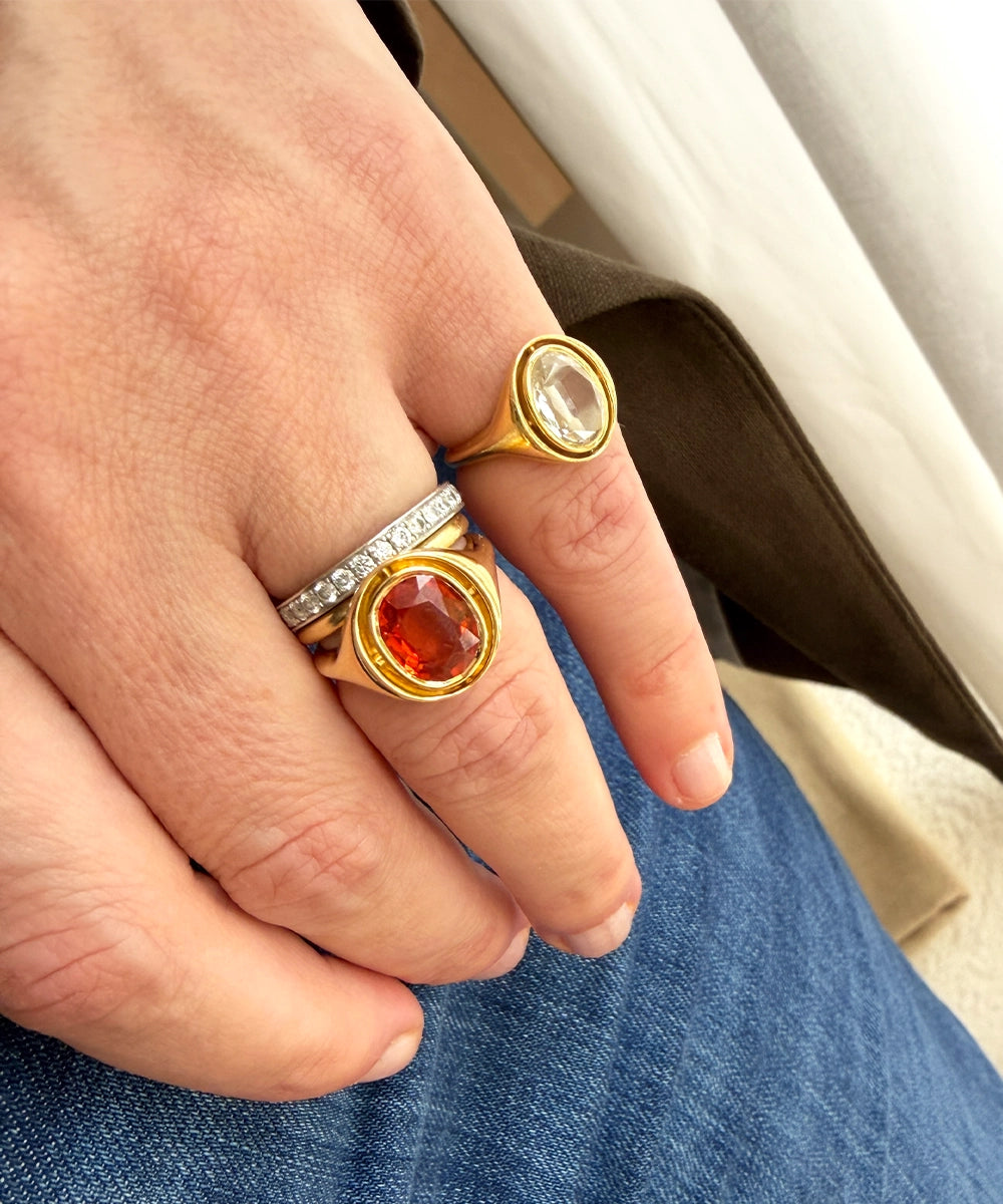 Eclipse Ring, Orange Sapphire