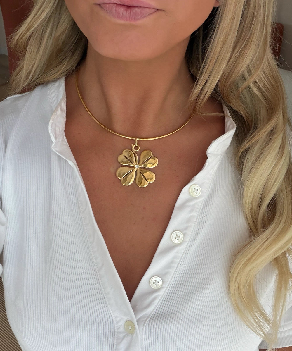 Four Leaf Clover Pendant, Diamond