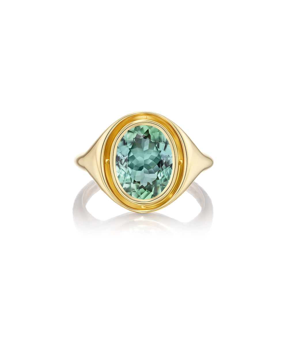 Eclipse Ring, Green Tourmaline