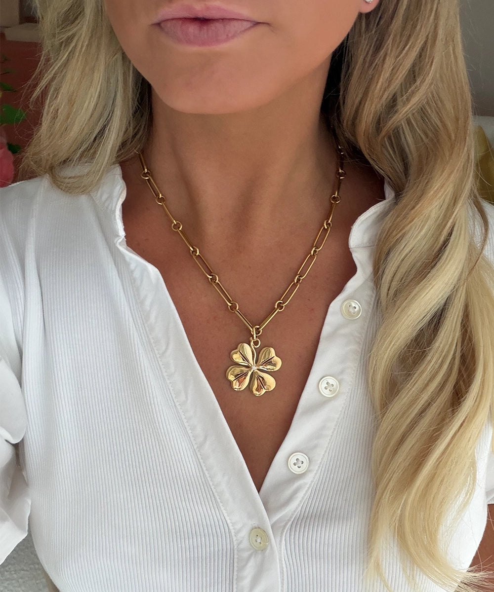 Four Leaf Clover Pendant, Diamond