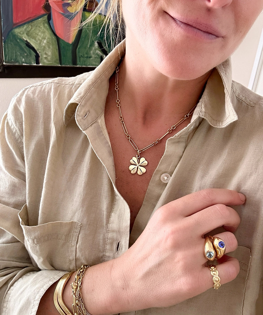 Four Leaf Clover Pendant on 20" Clementine Necklace