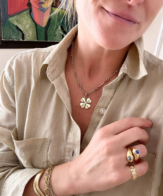 Four Leaf Clover Pendant on 20" Clementine Necklace