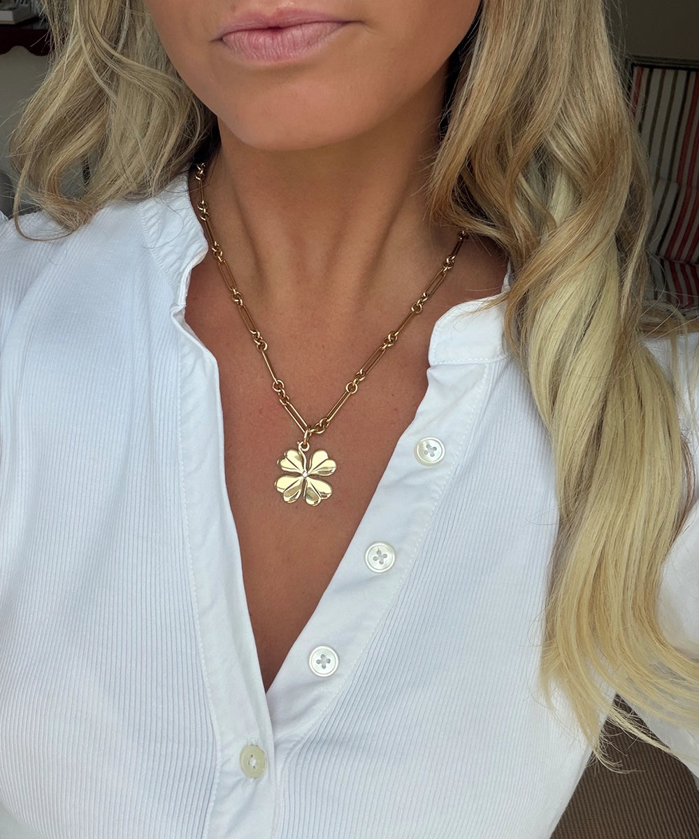 Four Leaf Clover Pendant, Diamond