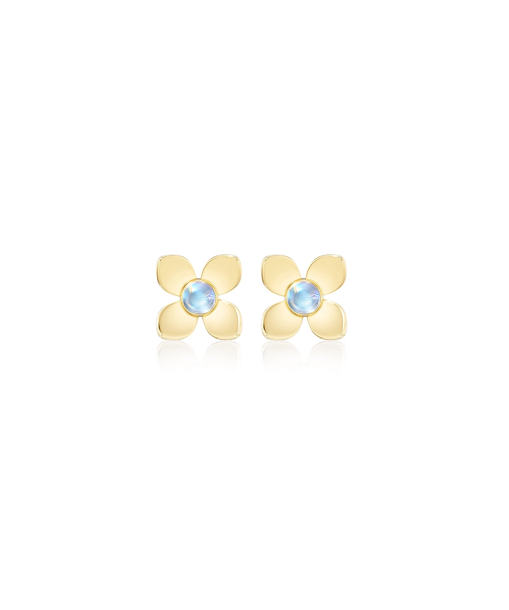 Fleur Earrings, Moonstone