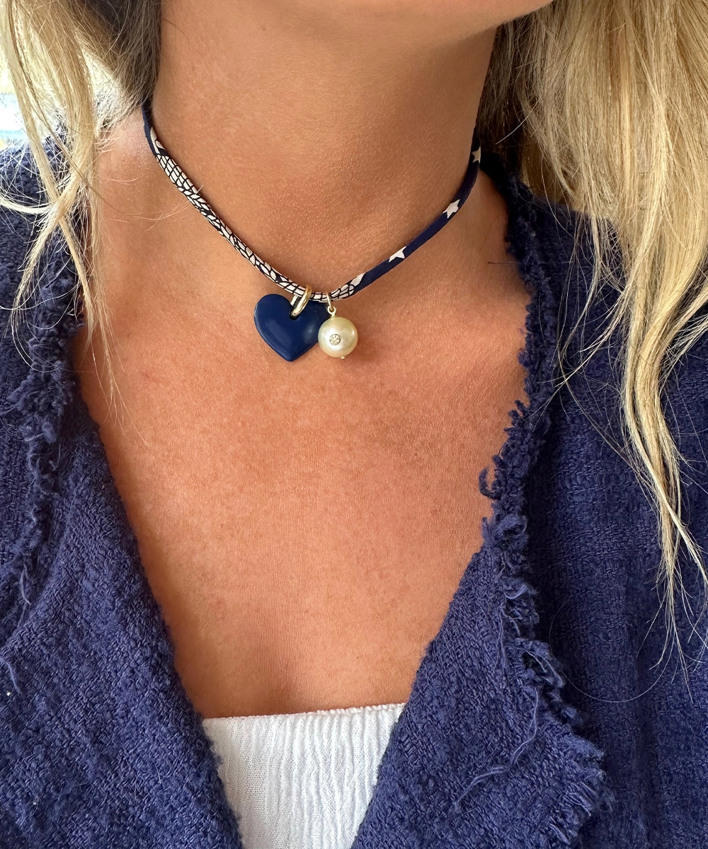 Navy Heart Pendant