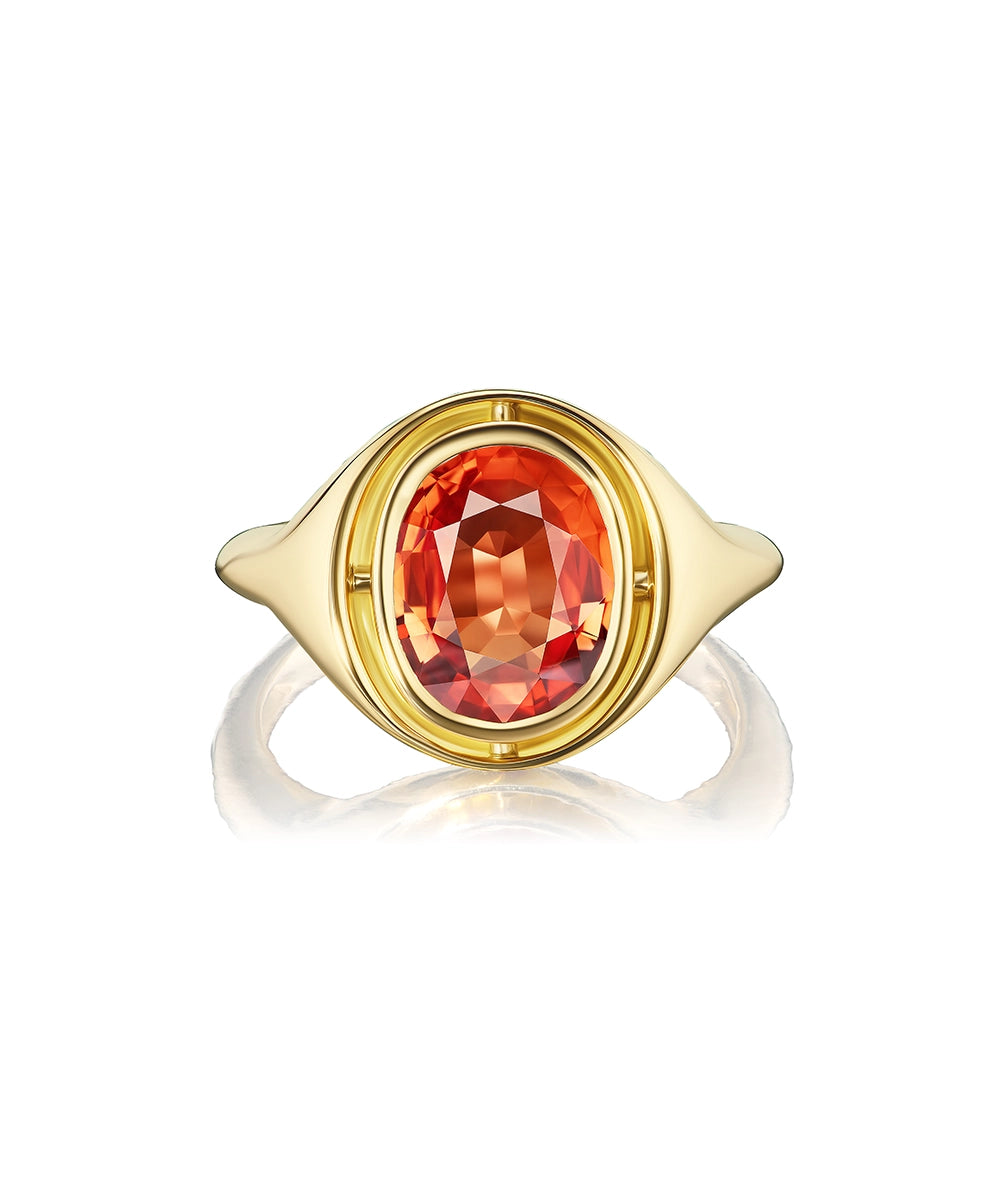 Eclipse Ring, Orange Sapphire