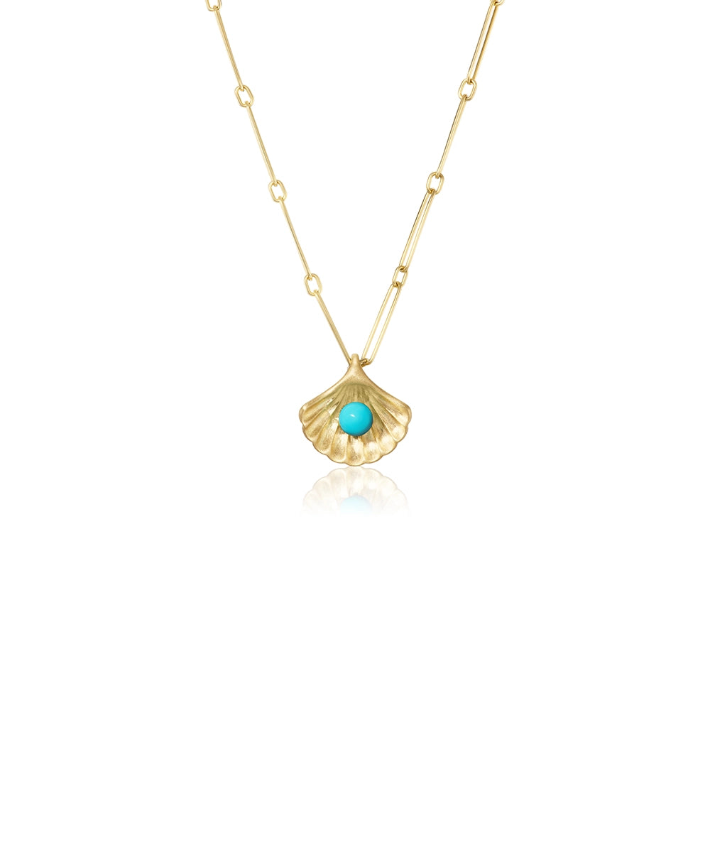 Seashell Pendant, Turquoise