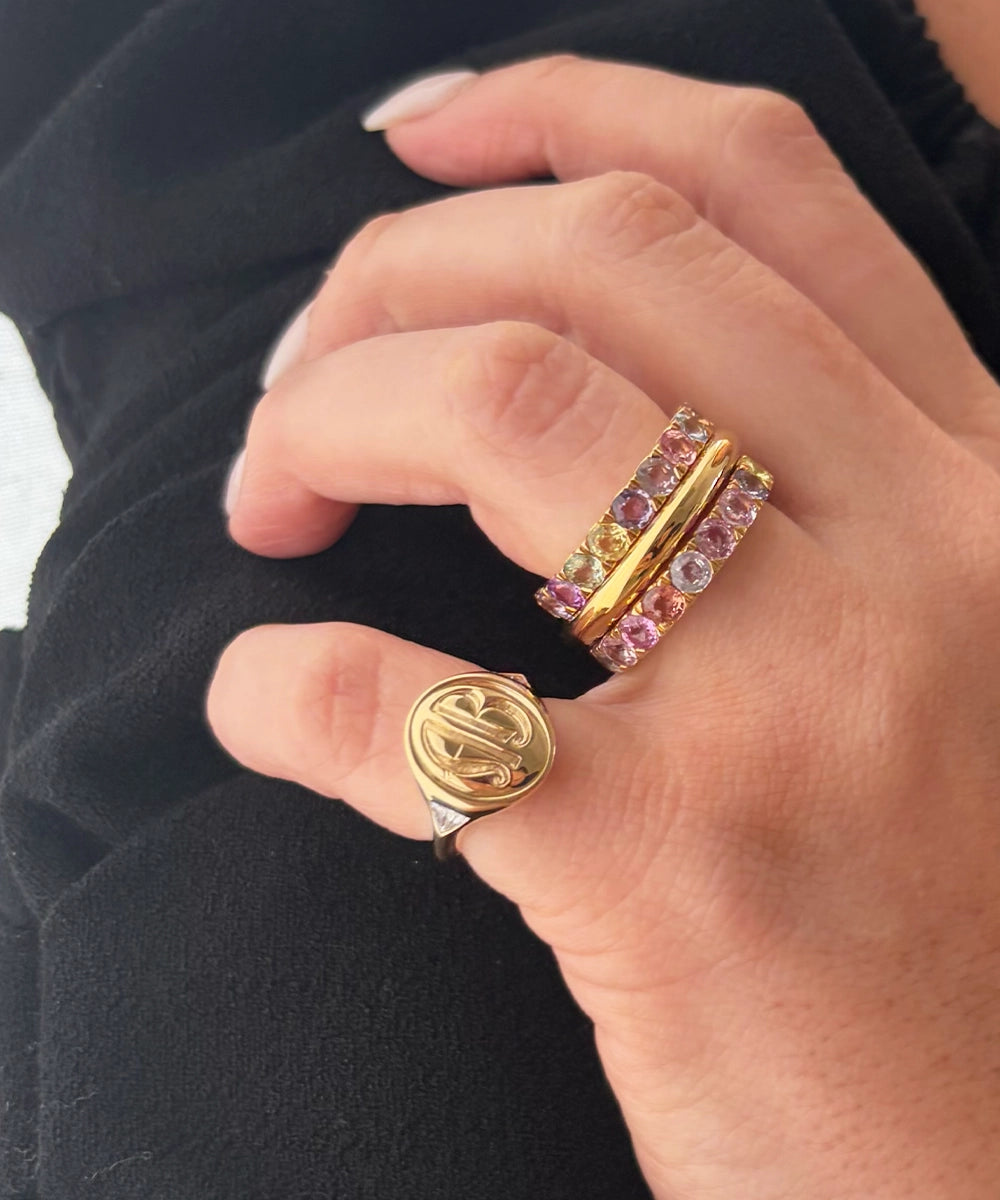 Corinna Signet Ring, Diamonds