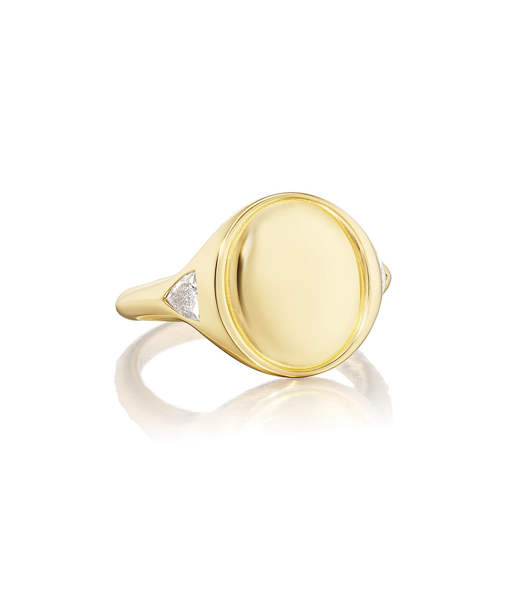 Corinna Signet Ring, Diamonds