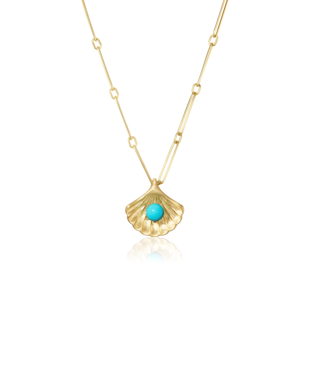 Seashell Pendant, Turquoise
