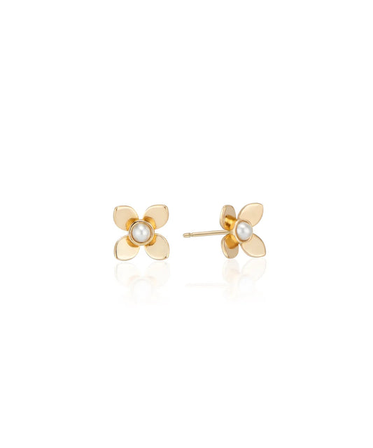 Fleur Earrings, Pearl