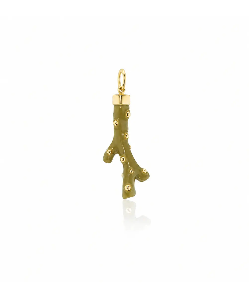 Coral Pendant, Olive Green