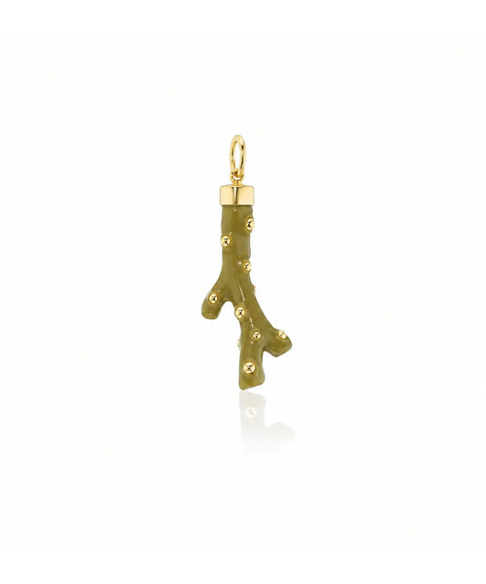 Coral Pendant, Olive Green