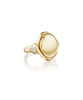 Oval Ribbon Signet Ring with Heart Diamonds