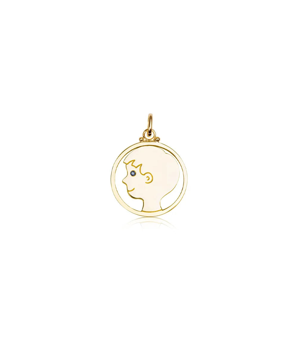 Boy Pendant, Blue Sapphire