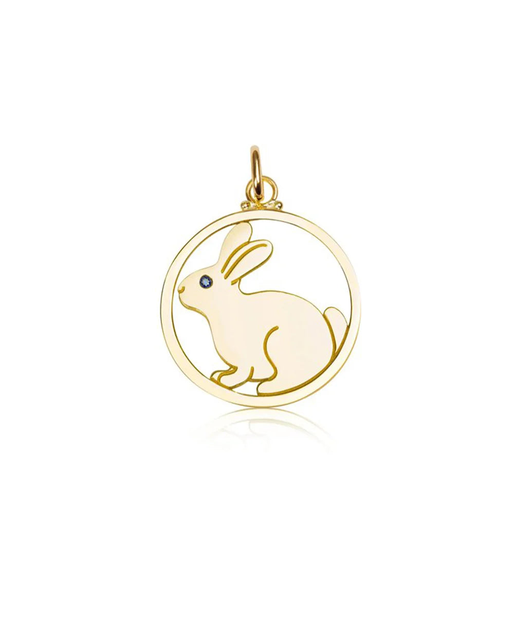 Bunny Pendant, Blue Sapphire