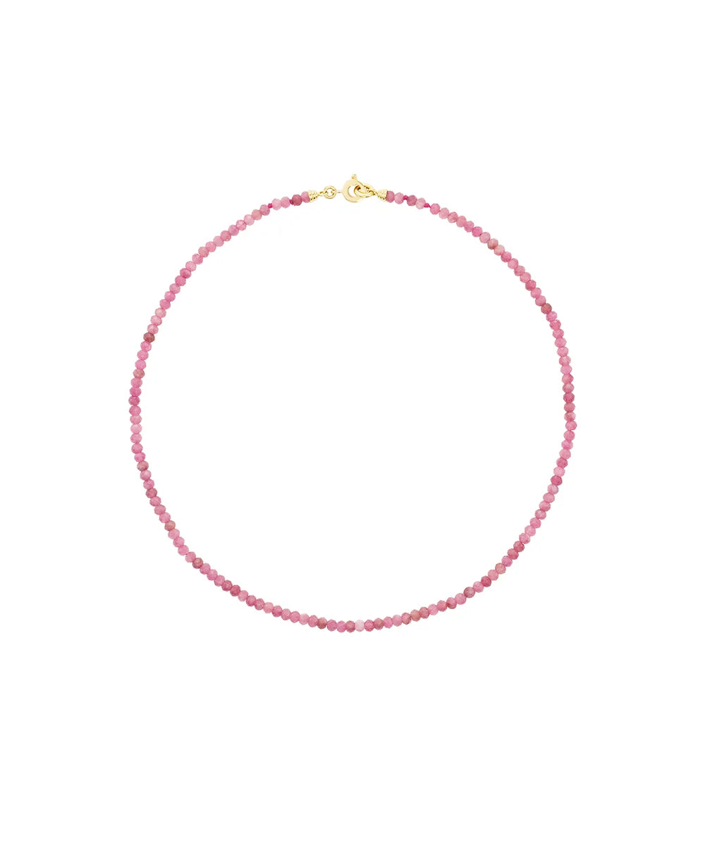 Pink Tourmaline Beaded Necklace