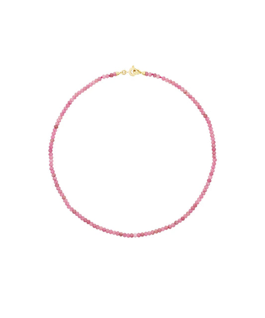 Pink Tourmaline Beaded Necklace