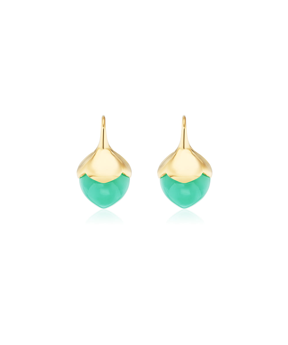 Bloom Drop Earrings, Chrysoprase