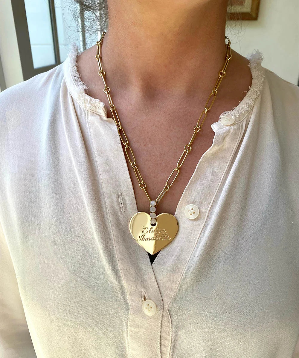 Heart Pendant with Moonstone