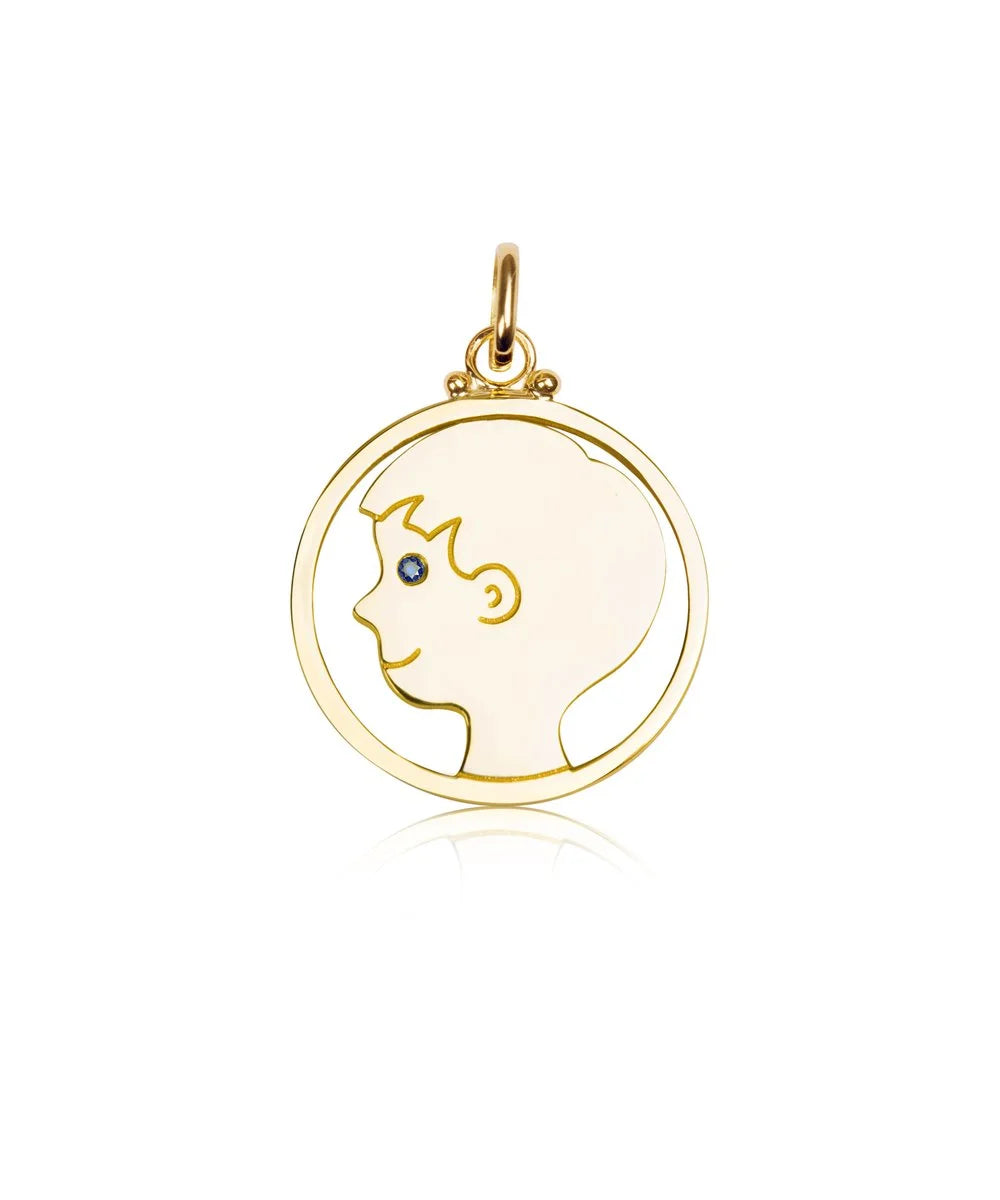 Boy Pendant, Blue Sapphire