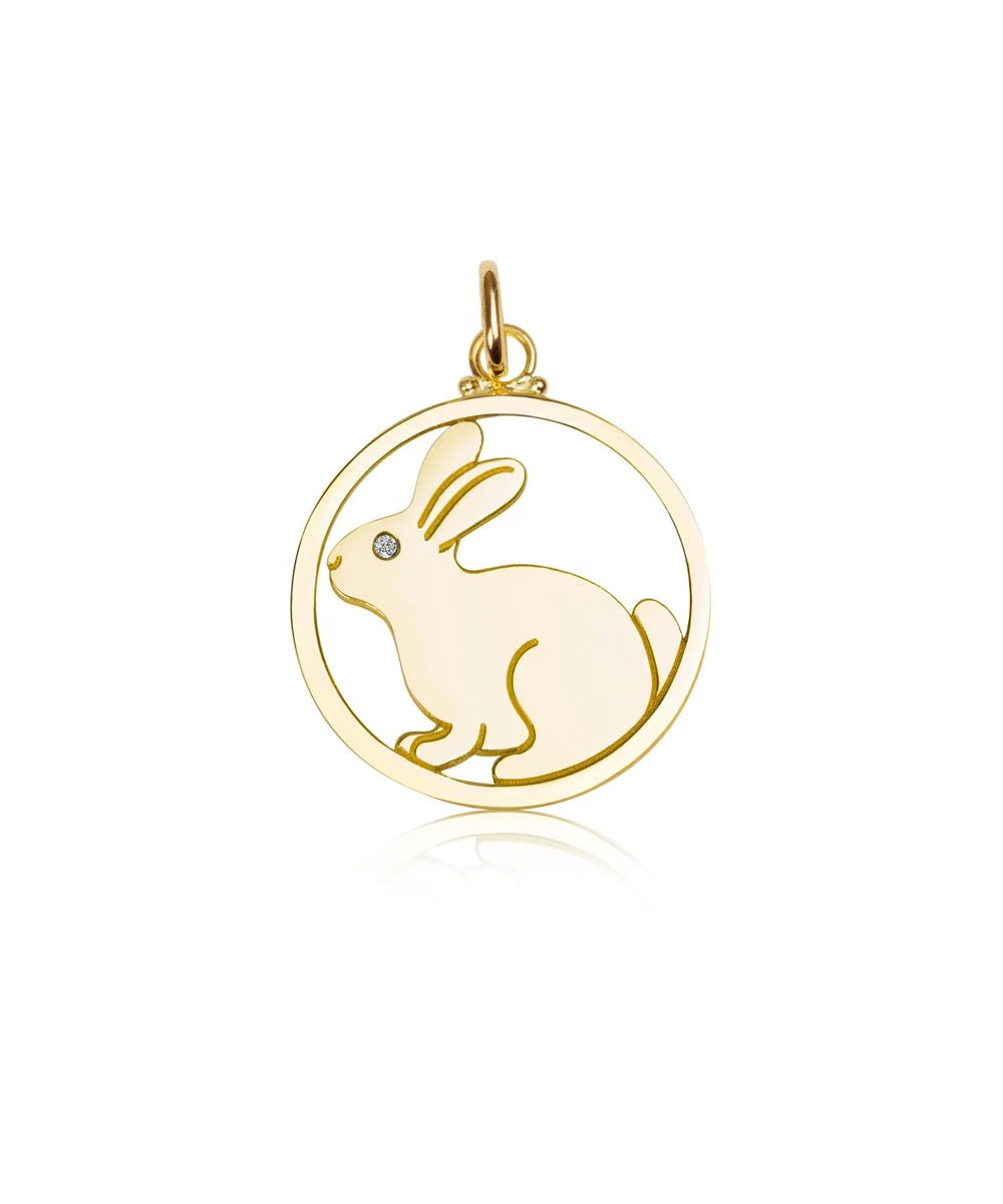 Bunny Pendant, Blue Sapphire