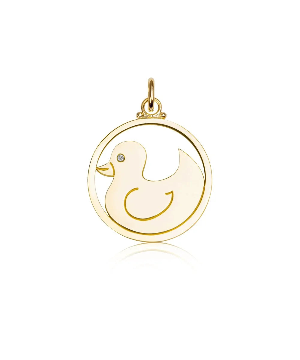 Duck Pendant, Blue Sapphire