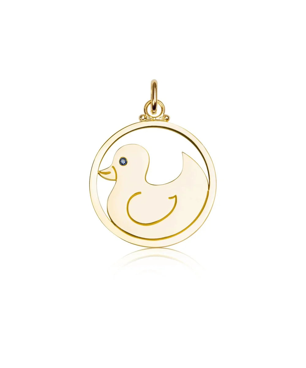 Duck Pendant, Blue Sapphire