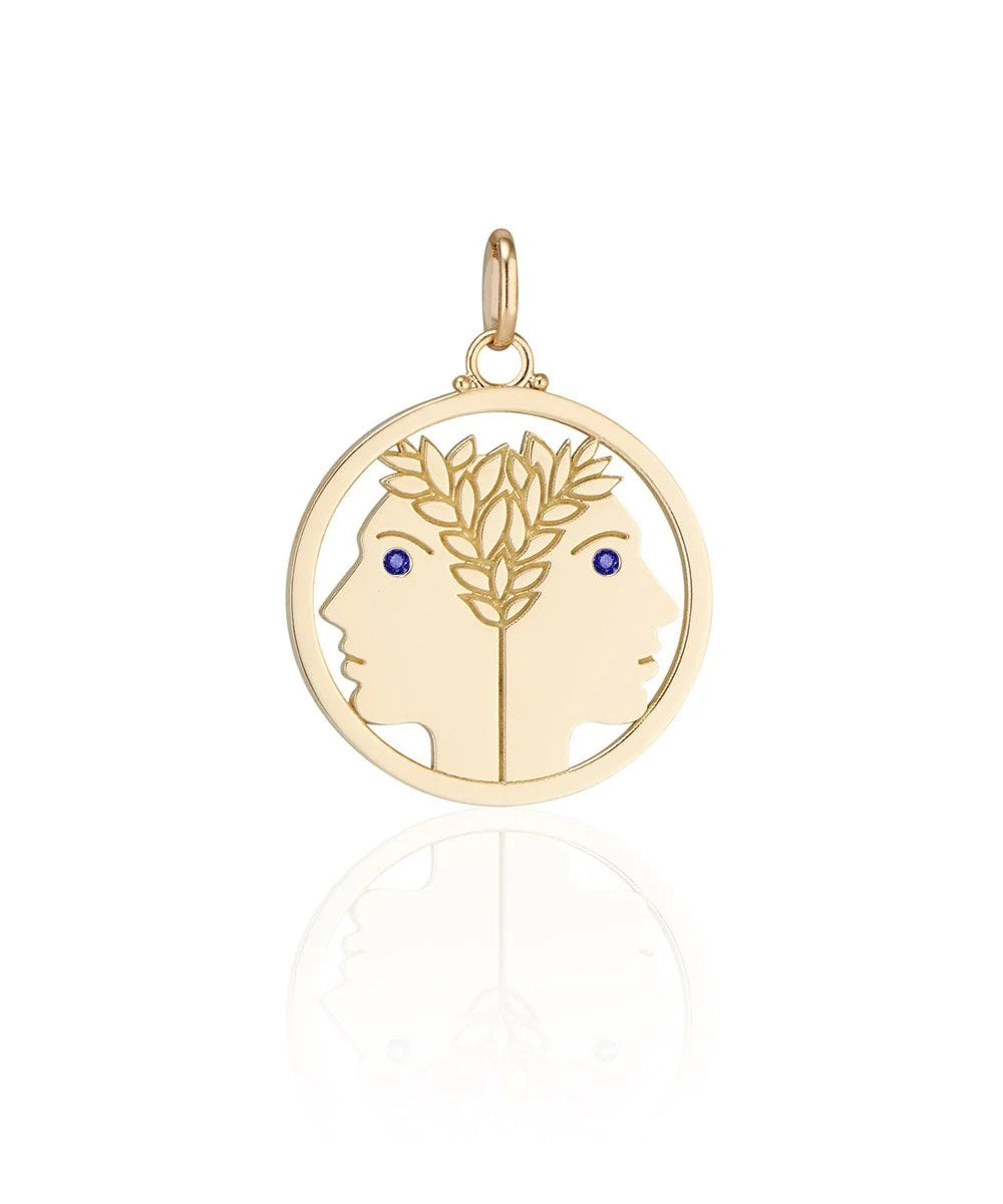 Gemini Pendant, Blue Sapphire