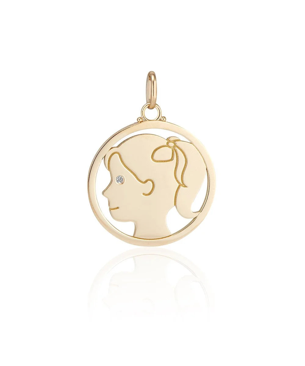 Girl with Ponytail Pendant, Diamond