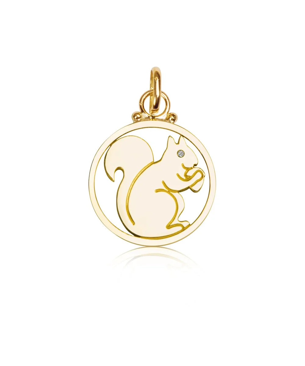 Squirrel Pendant, Blue Sapphire