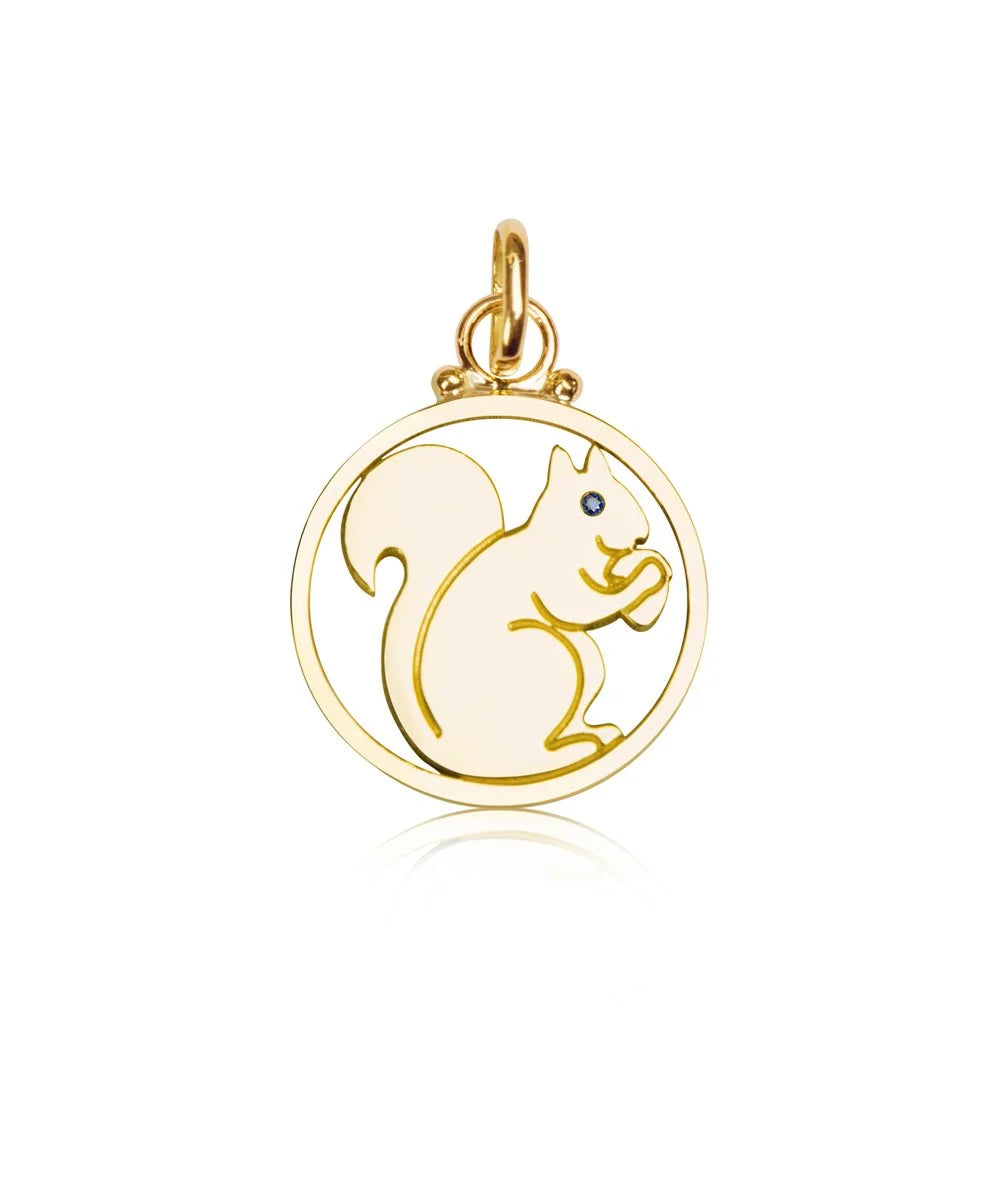 Squirrel Pendant, Blue Sapphire
