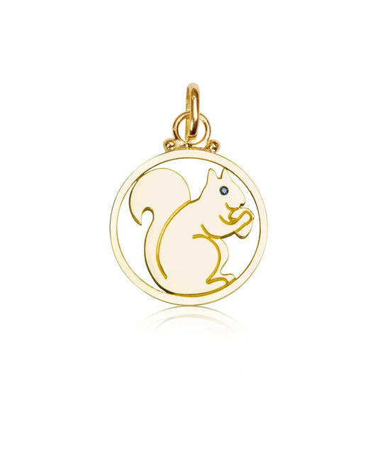 Squirrel Pendant, Blue Sapphire